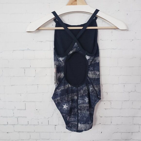 TYR American Dream Diamond Fit One Piece Swimsuit Size 26 Gray Star Print NEW - Picture 4 of 8